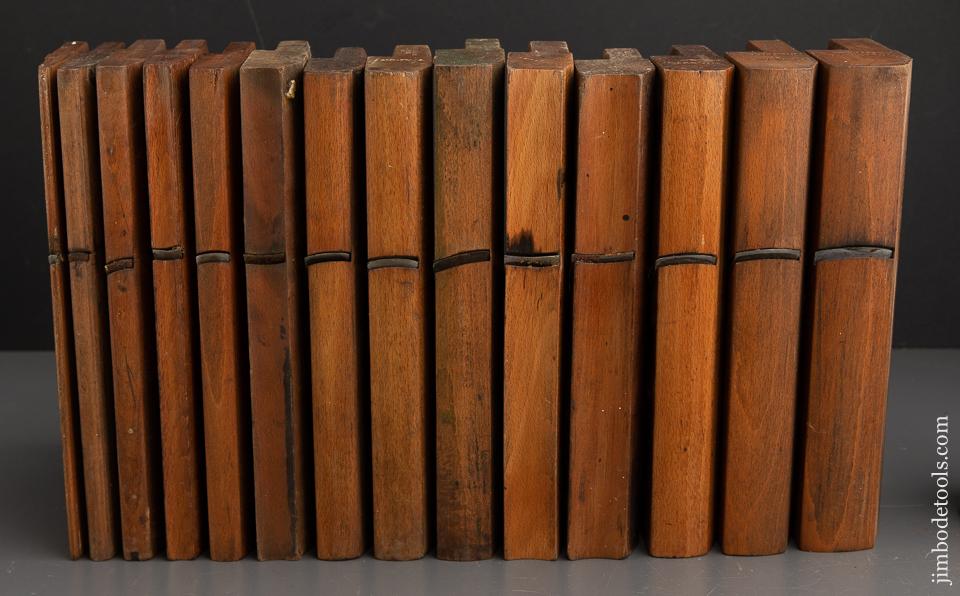 Put Together Graduated Set of Fourteen MOSELEY Hollows & Rounds Moulding Planes - 91564