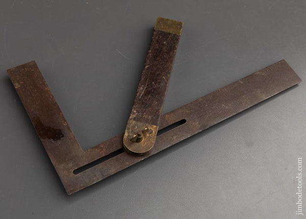 RARE Ten inch STANLEY 1864 Patent Combination Try Square & Bevel GOOD+ - 91578