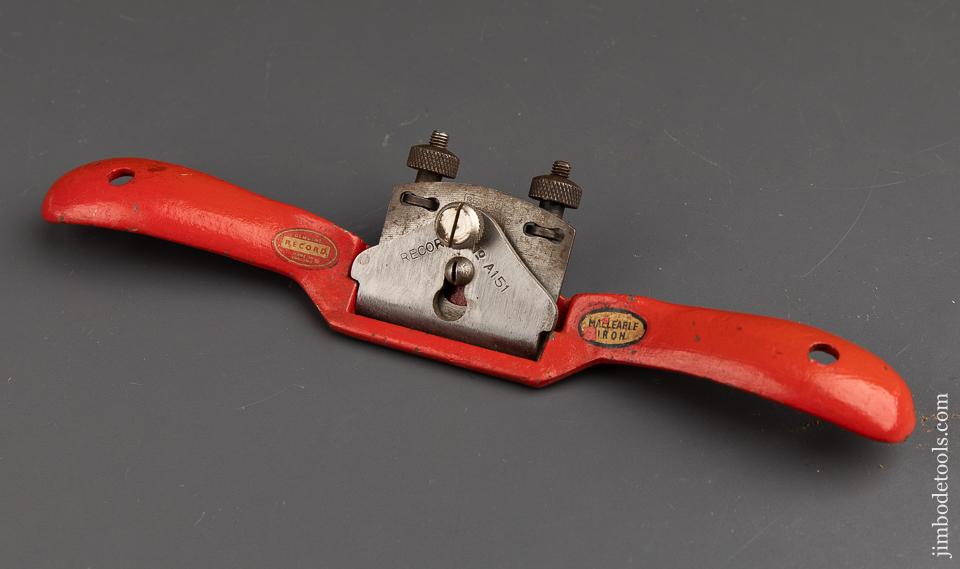 RECORD No. A151 Adjustable Round Bottom Spoke Shave with Decals - 91607