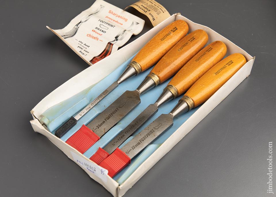 NEW OLD STOCK Set of Four FOOTPRINT Wood Chisels - 91622