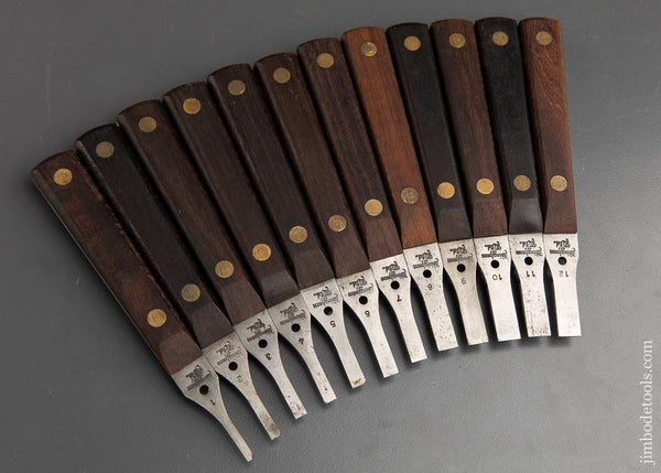 Amazing Set of Twelve Rosewood Handled BINGHAM LTD Gunsmith's Screwdrivers - 91657