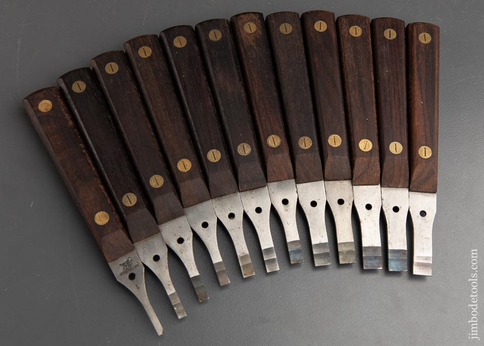 Amazing Set of Twelve Rosewood Handled BINGHAM LTD Gunsmith's Screwdrivers - 91657