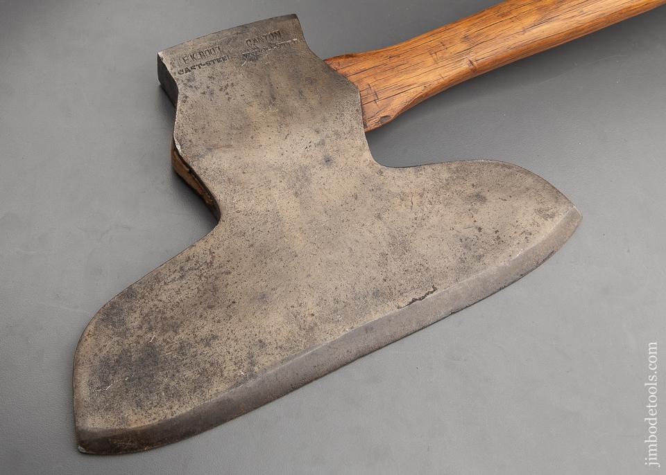 Fabulous! "E.K. ROOT CANTON" Offset Single Bevel Broad Axe - 91691
