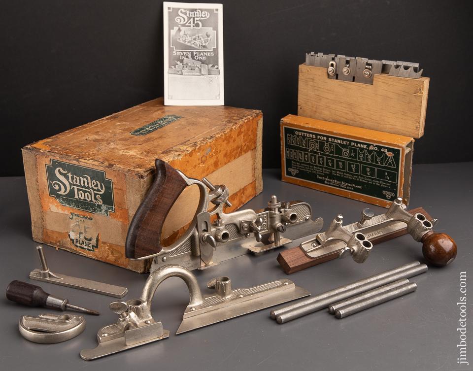 STANLEY No. 45 Combination Plane Type 15 circa 1923-35 NEAR MINT and 100% COMPLETE in Original Box SWEETHEART - 91697