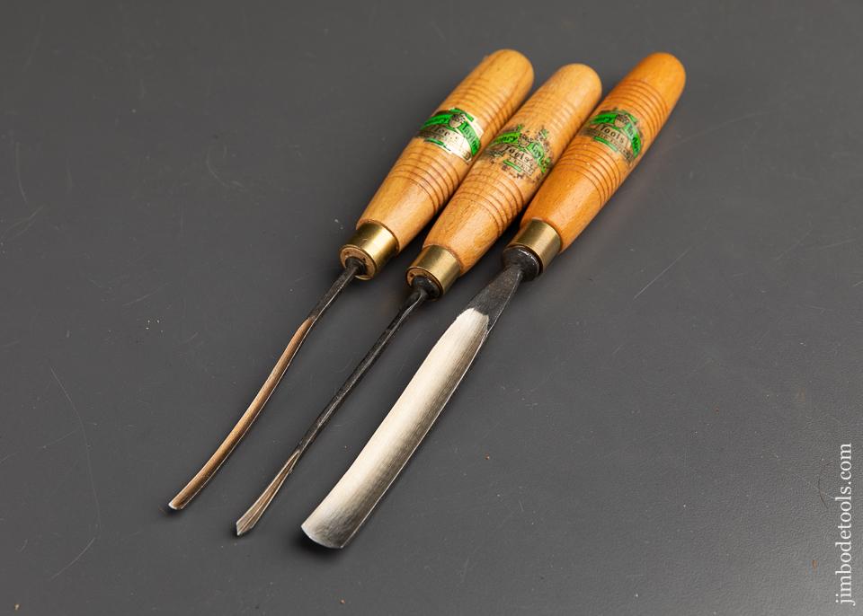 Three MINT Carving Gouges With Decals by HENRY TAYLOR - 91712