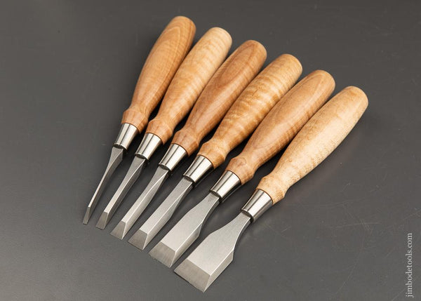 Unused! BLUE SPRUCE TOOL WORKS Six Piece Long Chisel Set MINT! - 91714