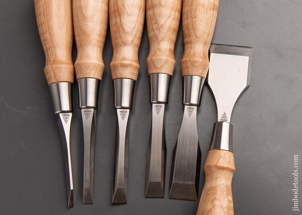 BLUE SPRUCE TOOL WORKS Six Piece Short Butt Chisel Set MINT - 91715