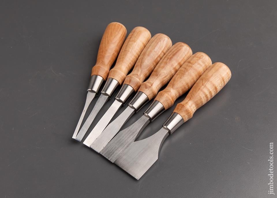 BLUE SPRUCE TOOL WORKS Six Piece Short Butt Chisel Set MINT - 91715