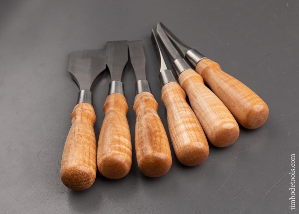 BLUE SPRUCE TOOL WORKS Six Piece Short Butt Chisel Set MINT - 91715