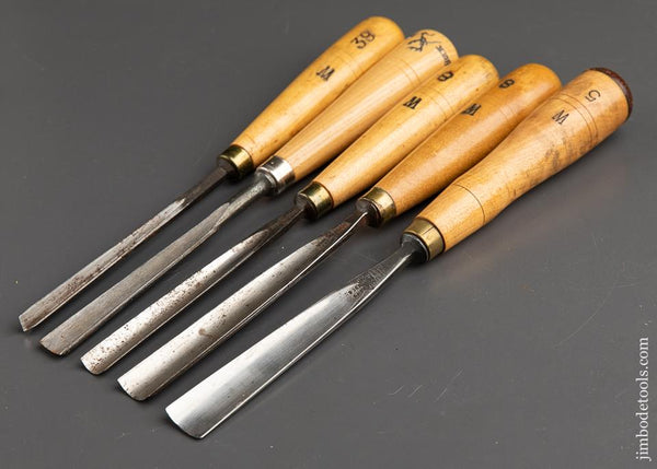 Five Extra Fine BUCK BROTHERS Carving Gouges - 91726