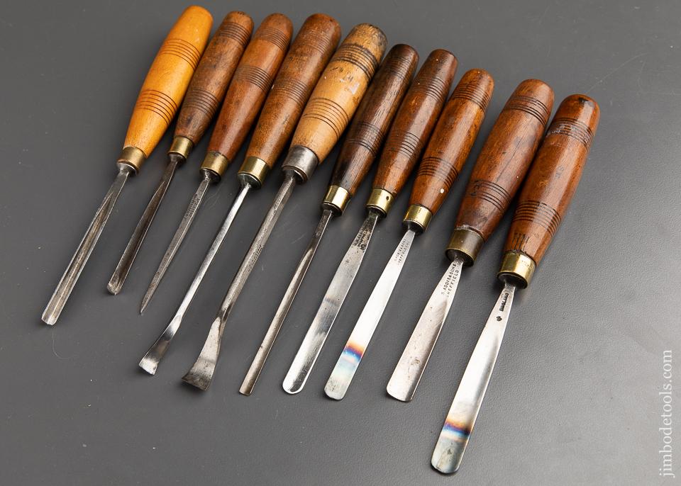 Ten FINE Carving Gouges by ADDIS - 91727