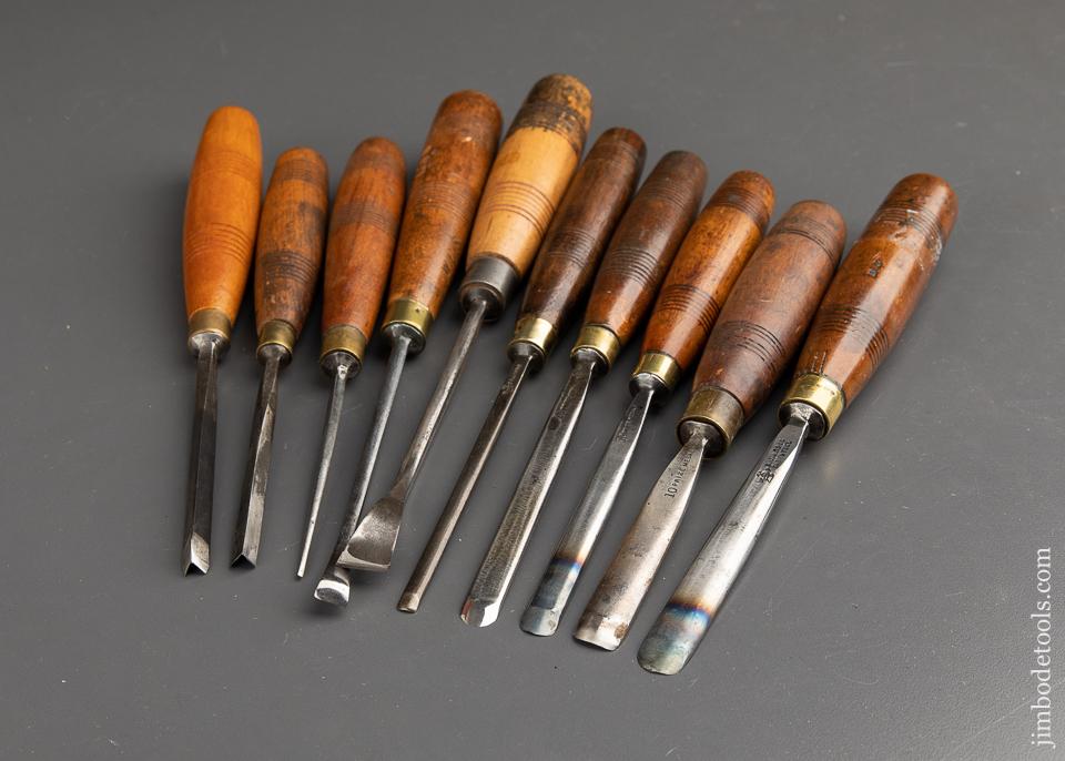 Ten FINE Carving Gouges by ADDIS - 91727
