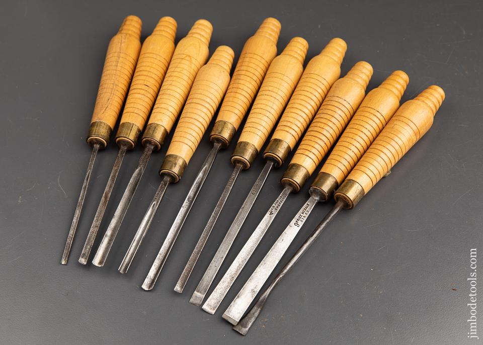 Ten FINE Carving Gouges by ADDIS - 91728