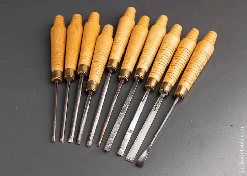 Ten FINE Carving Gouges by ADDIS - 91728
