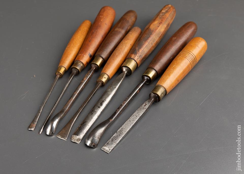 Seven Good MARPLES Carving Chisels 91746 Jim Bode Tools