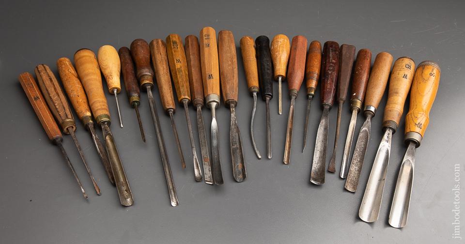 Assorted Makers 23 Good Carving Gouges - 91747