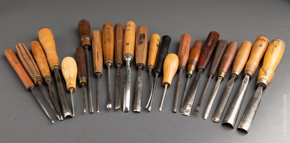 Assorted Makers 23 Good Carving Gouges - 91747