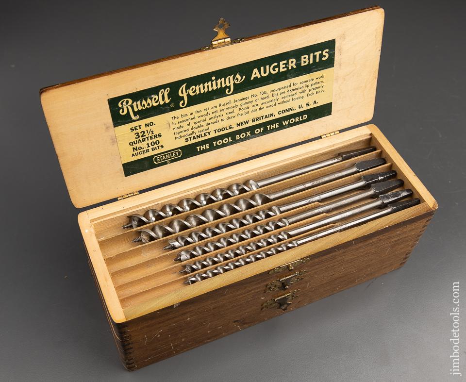 Extra Fine Complete Set of 13 RUSSELL JENNINGS Auger Bits in its Original 3 Tiered Box - 91760