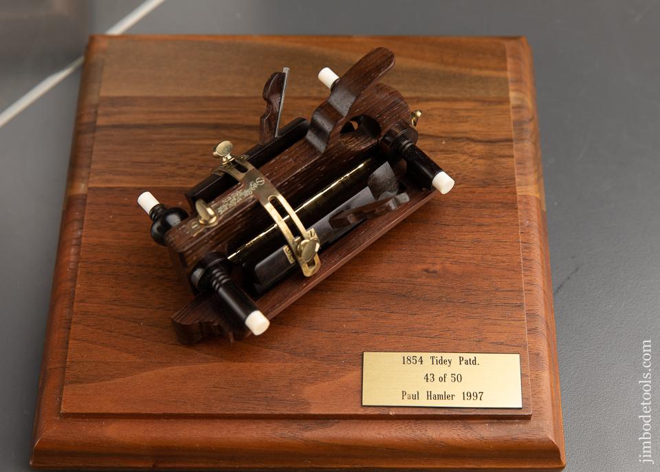 Miniature M.B. TIDEY July 4, 1854 Patent Double Beveling Plane by PAUL HAMLER 1997 in Display Case  - 91766 