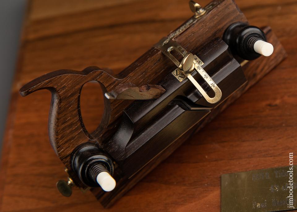 Miniature M.B. TIDEY July 4, 1854 Patent Double Beveling Plane by PAUL HAMLER 1997 in Display Case  - 91766 