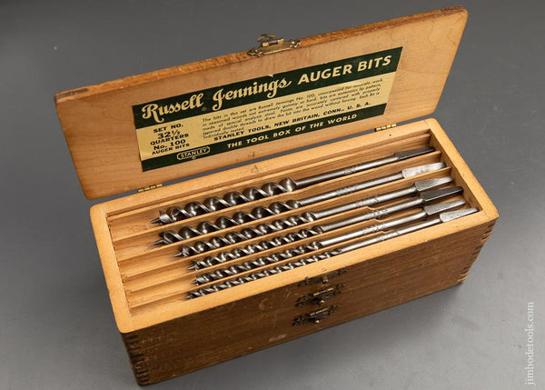 EXTRA FINE Complete Set of 13 RUSSELL JENNINGS Auger Bits in its Original 3 Tiered Box - 91780