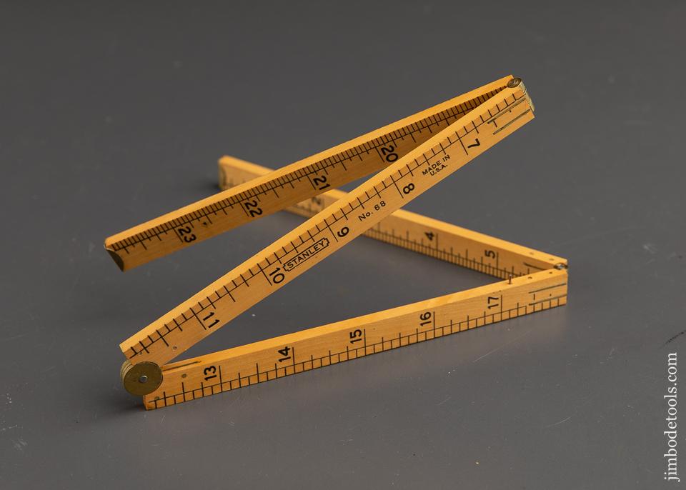 Mint! STANLEY No. 68 Boxwood & Brass Two Foot Four Fold Rule - 91796