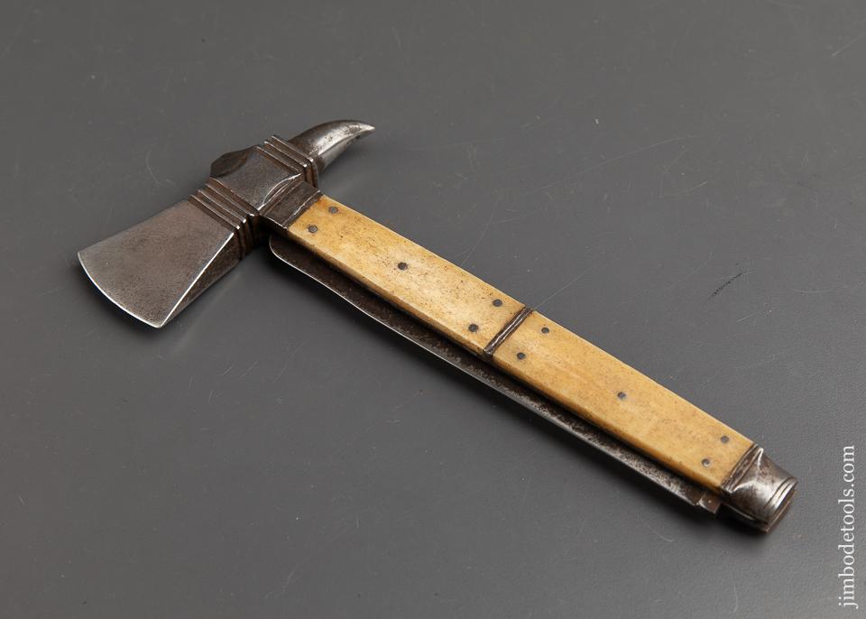 Stunning Bone Handled Forester's, Woodsman's, Sportsman's Combination Axe & Saw - 91838U