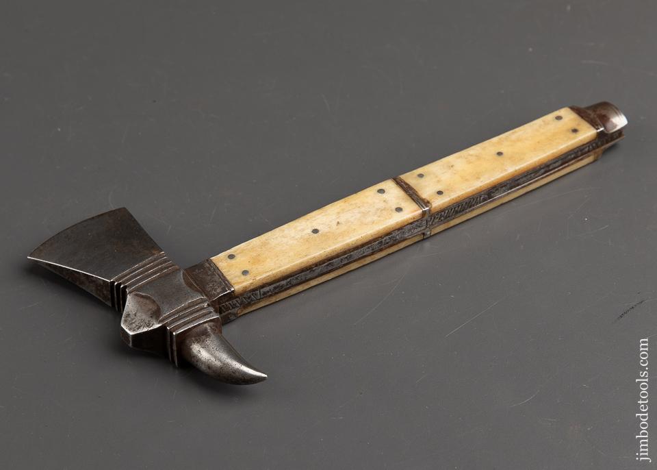 Stunning Bone Handled Forester's, Woodsman's, Sportsman's Combination Axe & Saw - 91838U