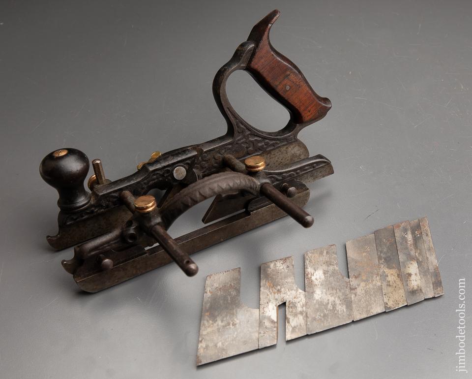 Fine STANLEY No. 46 Skew Cutter Combination Plane Type 2 circa 1874-1875 with Eight Cutters - 91843