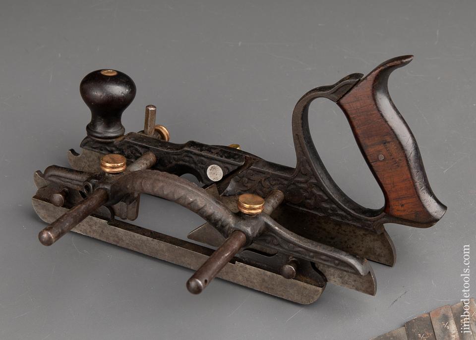 Fine STANLEY No. 46 Skew Cutter Combination Plane Type 2 circa 1874-1875 with Eight Cutters - 91843