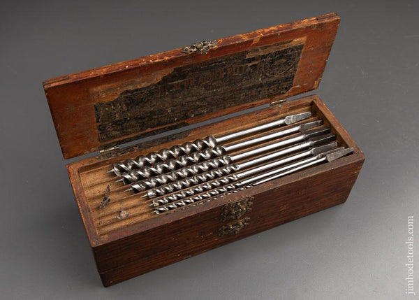 RARE Early Complete Set of 14 RUSSELL JENNINGS Auger Bits in its Original 3 Tiered Box - 91883