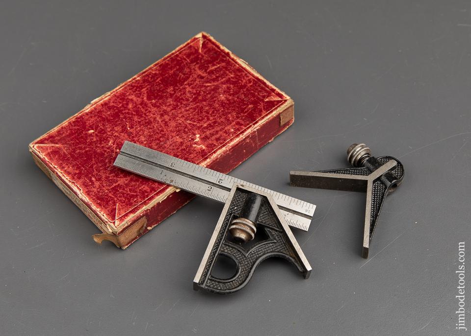 Four inch STARRETT Combination Square with Center Head in Original Box - 91887