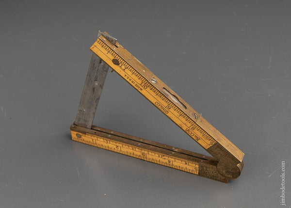 Extra Fine! STANLEY No. 036 Boxwood & Brass One Foot Two Fold Combination Rule - 91904