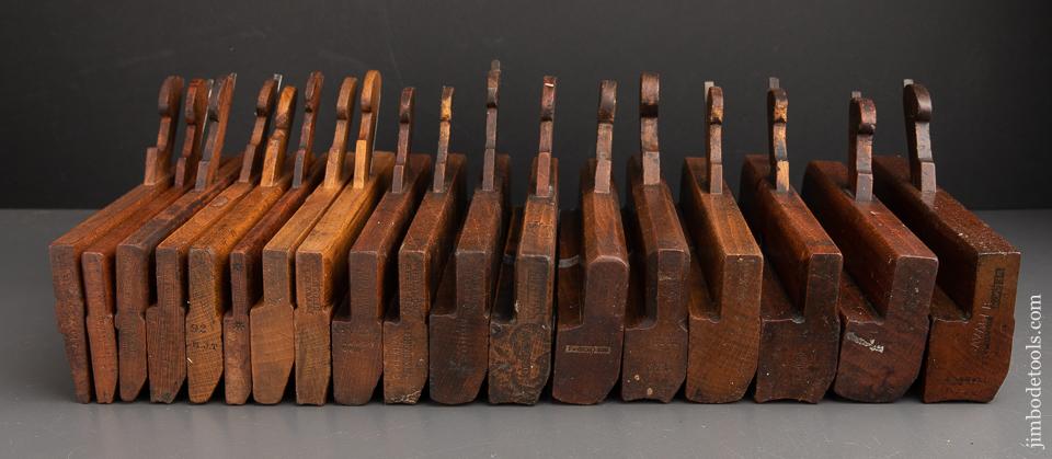Complete Working Set of 18 Hollows & Rounds Moulding Planes EVENS - 91913