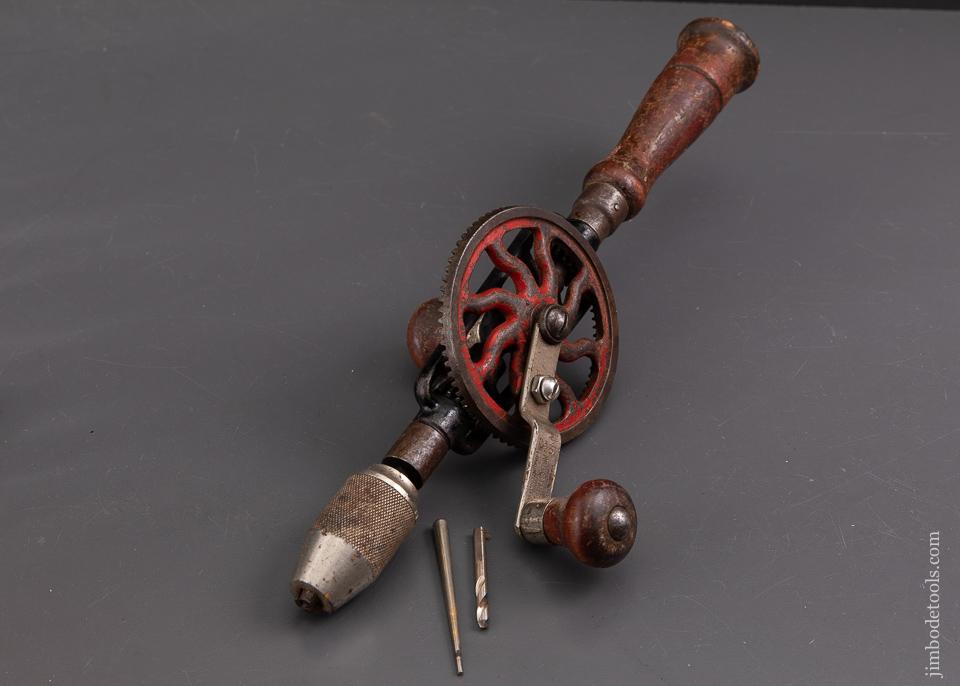 Meaty MILLERS FALLS No. 2 Egg Beater Hand Drill with Two Bits - 91921
