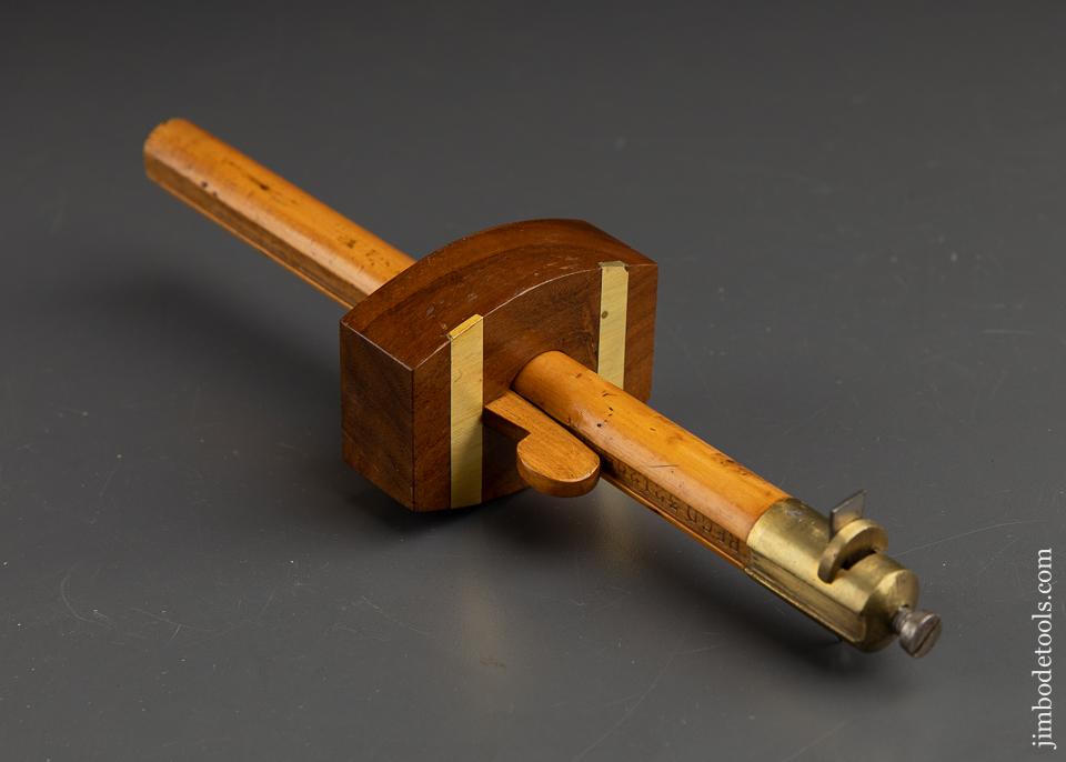 Stunning Registered Design Boxwood & Rosewood Slitting Gauge MINT - 91931U