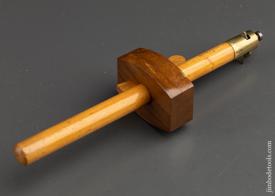 Stunning Registered Design Boxwood & Rosewood Slitting Gauge MINT - 91931U