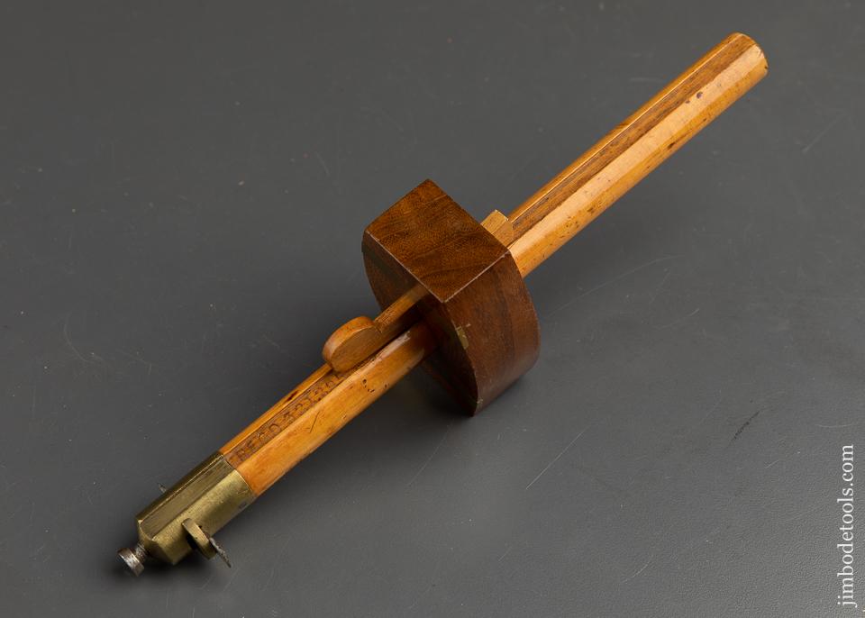 Stunning Registered Design Boxwood & Rosewood Slitting Gauge MINT - 91931U