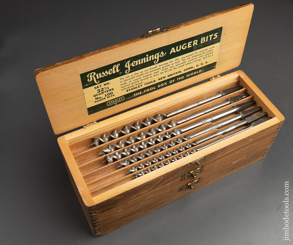 Extra Fine! Complete Set of 13 RUSSELL JENNINGS Auger Bits in its Original 3 Tiered Box - 91944