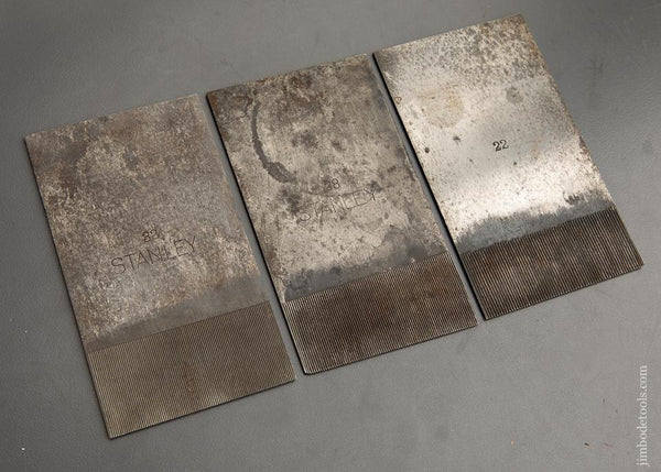 RARE Set of Three Toothing Irons for STANLEY No. 12, 12 1/2, and 112 Planes - 91982