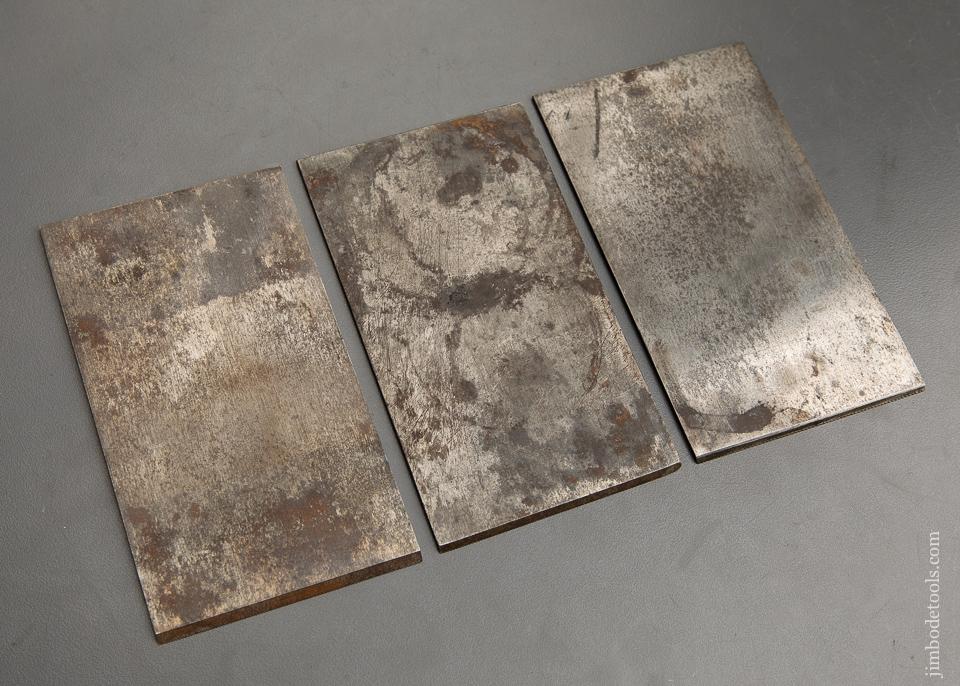 RARE Set of Three Toothing Irons for STANLEY No. 12, 12 1/2, and 112 Planes - 91982