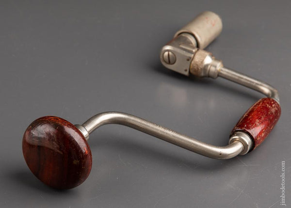Extra Fine! MILLERS FALLS Heavy Duty No. 732-10 inch Bit Brace with Rosewood Fixtures - 91988
