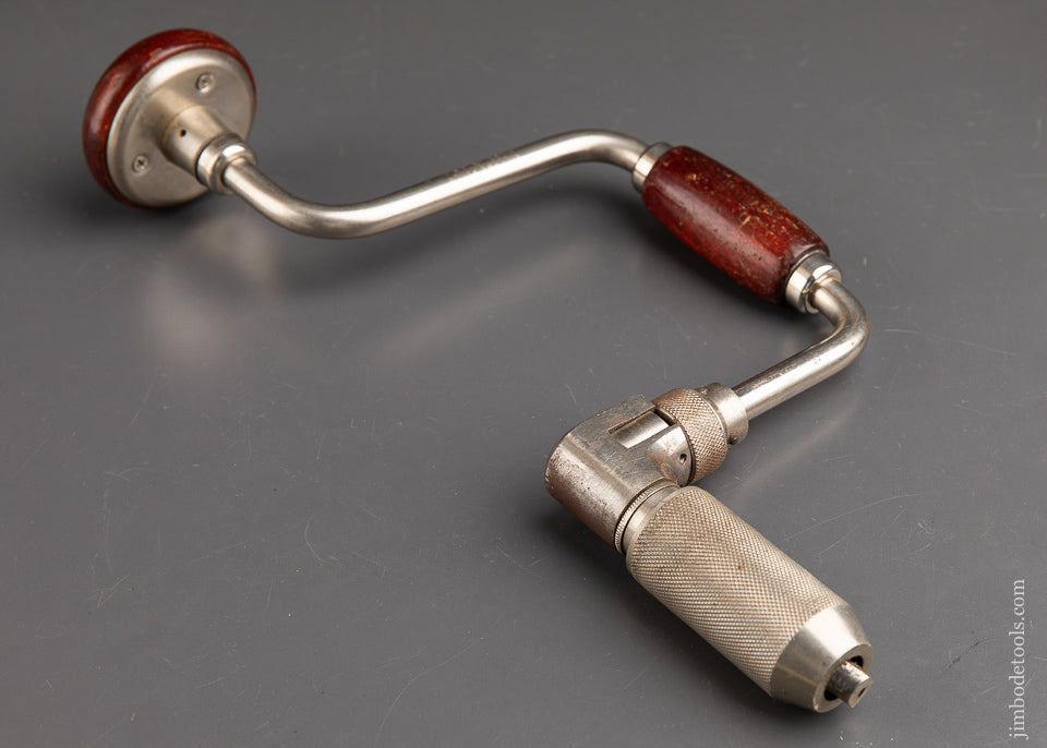 Extra Fine! MILLERS FALLS Heavy Duty No. 732-10 inch Bit Brace with Rosewood Fixtures - 91988
