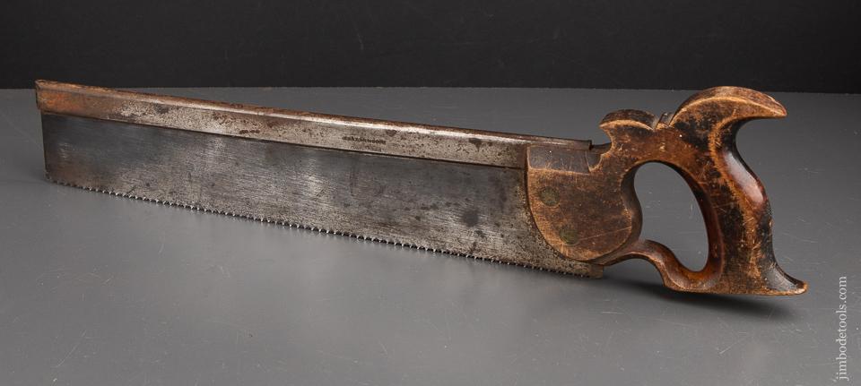 18th Century 12 point 14 inch Crosscut BARBER & GENN Early Back Saw FINE - 92047