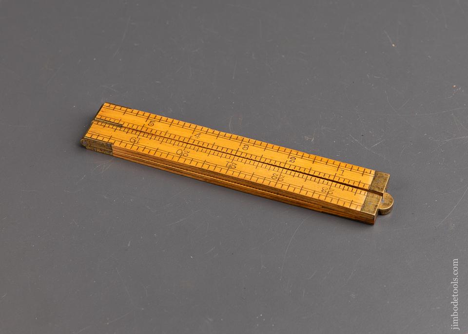 STANLEY NO. 53 1/2 Boxwood & Brass Two Foot Four Fold Architect's Rule GOOD+ - 92090