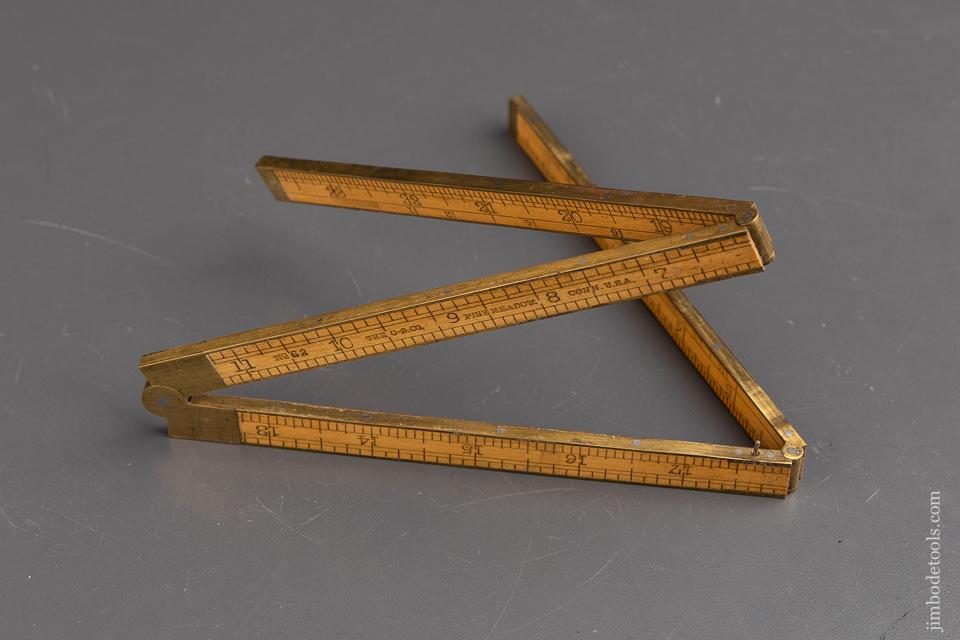 FINE Two Foot Four Fold STANLEY No. 62 Boxwood & Brass Rule - 92092