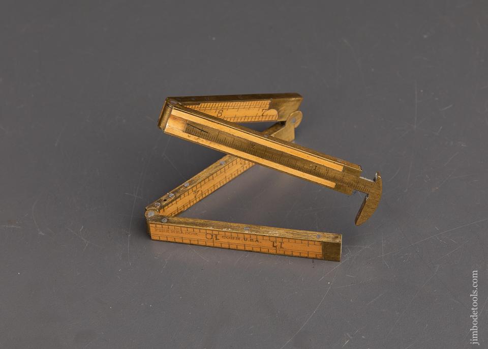 Fine One Foot CHAPIN-STEPHENS No. 45 Boxwood & Brass Folding Caliper Rule - 92161