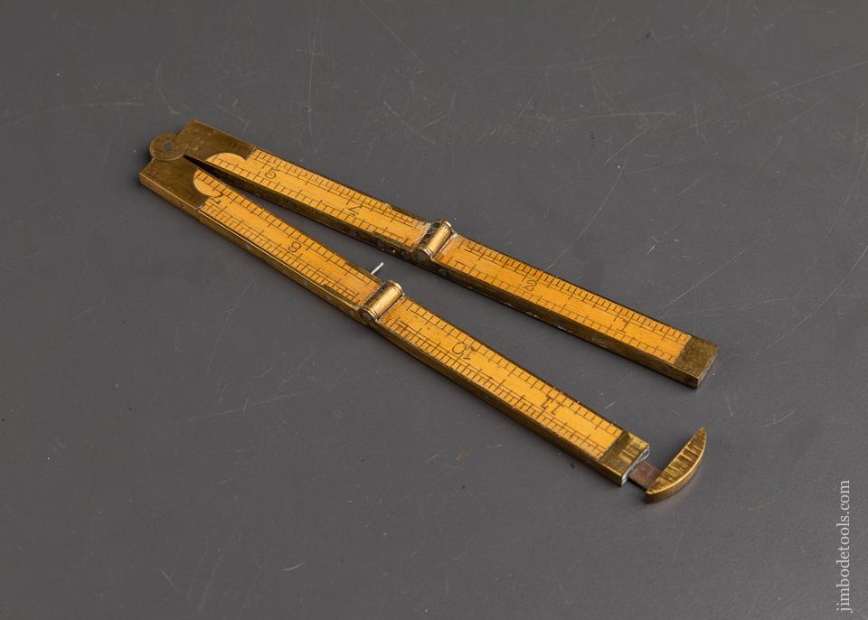 Fine One Foot CHAPIN-STEPHENS No. 45 Boxwood & Brass Folding Caliper Rule - 92161