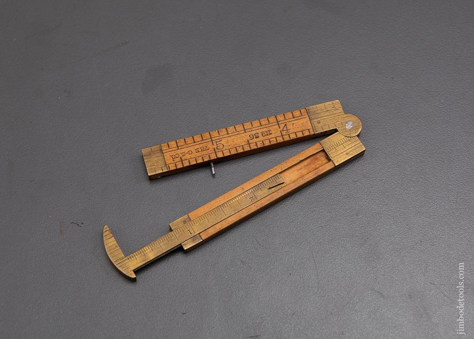 Extra Fine Six inch CHAPIN-STEPHENS Boxwood & Brass Folding Caliper Rule - 92162