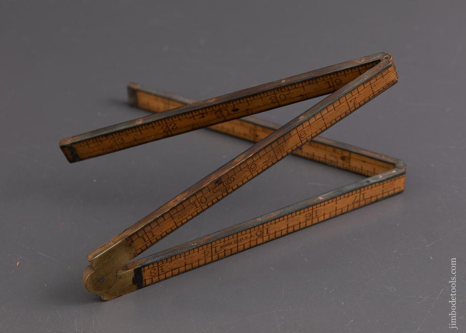 STANLEY No. No. 62 Boxwood & Brass Two Foot Four Fold Carpenter's Rule SWEETHEART - 92185